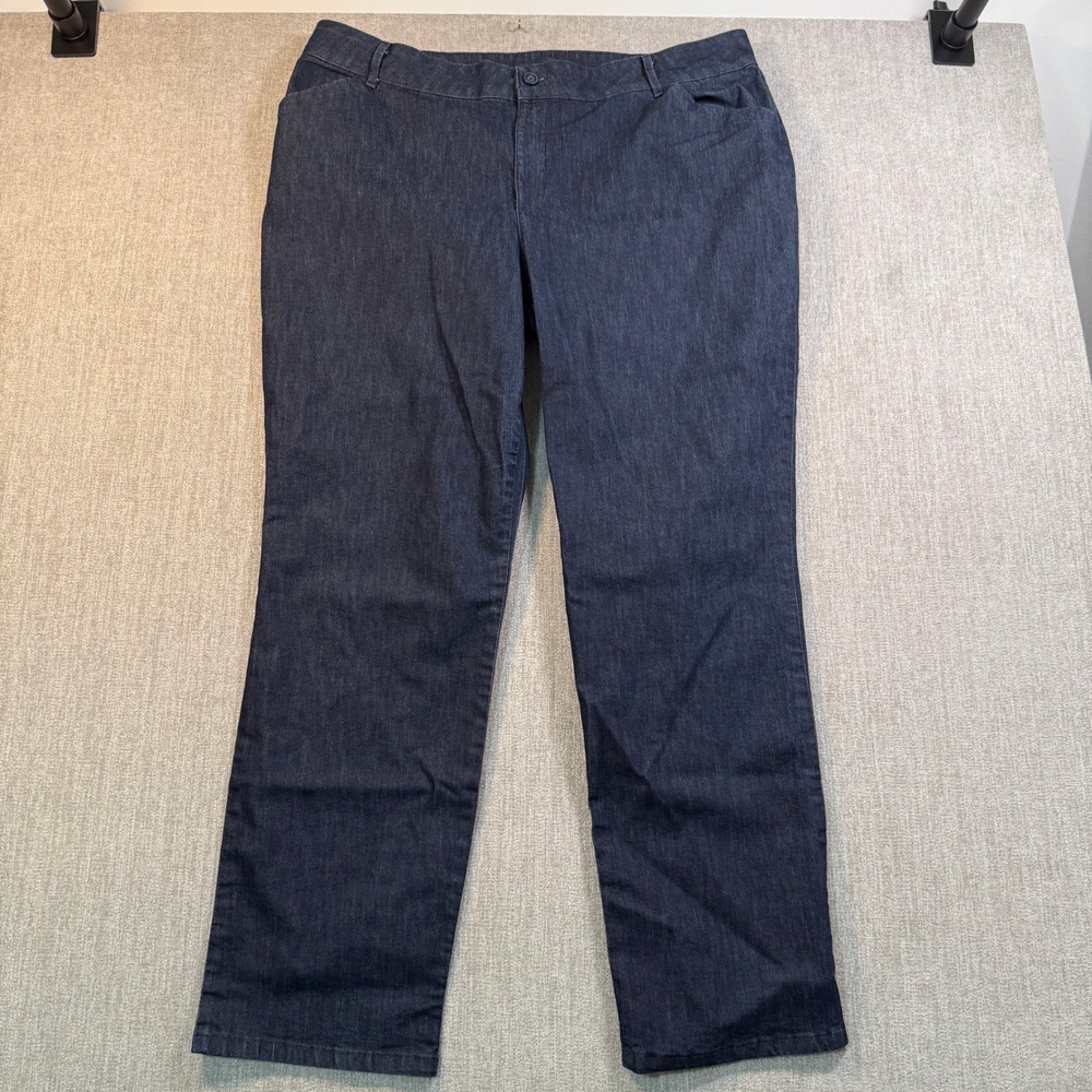 Lee Plus Relaxed Fit Straight Leg Mid Rise Pants Dark Indigo 20W Medium